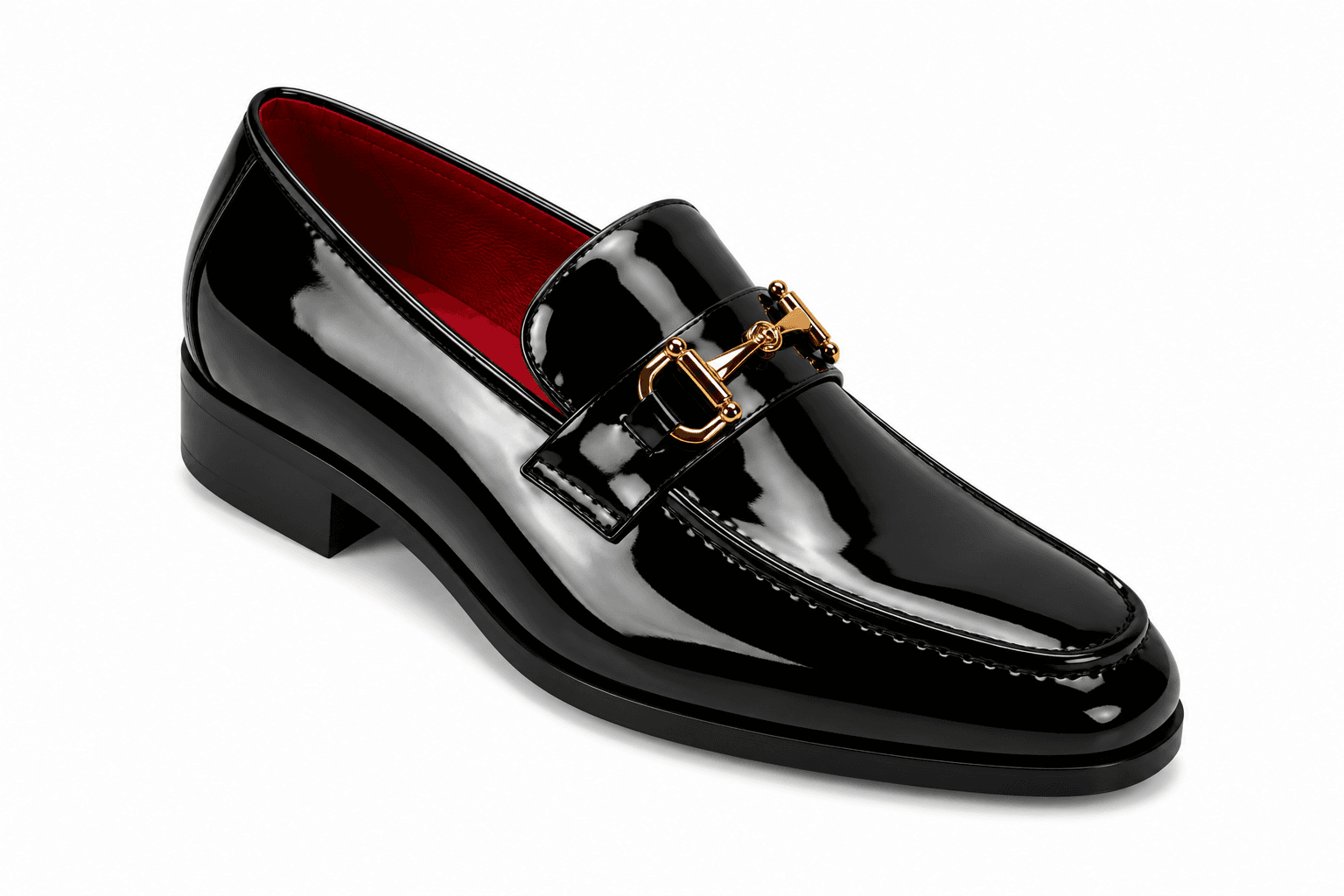 After Midnight 7012 Horsebit Patent Loafer in Black