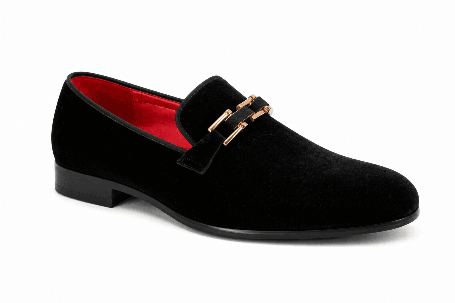 After Midnight 7047 Horsebit Velvet Loafer in Black