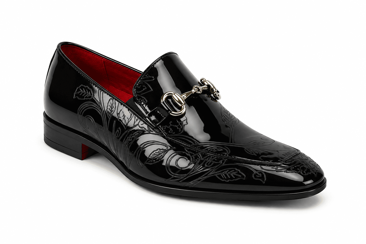 After Midnight 7063 Horsebit Patent Loafer in Black
