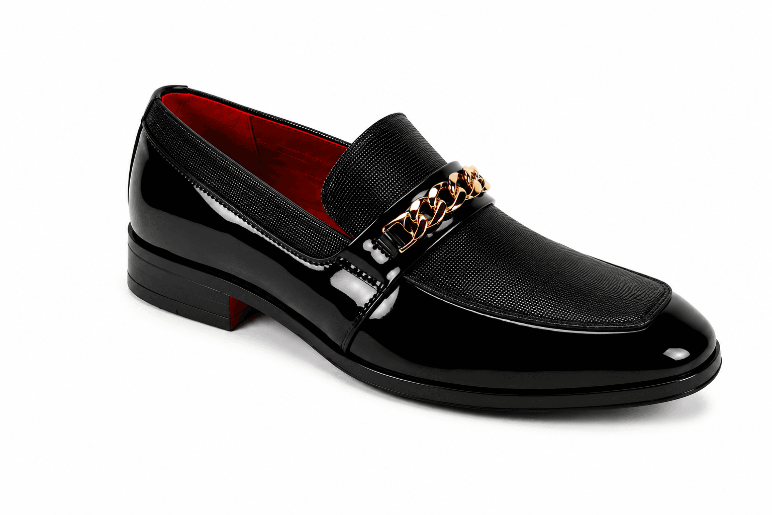 After Midnight 7071 Chain Strap Loafer in Black