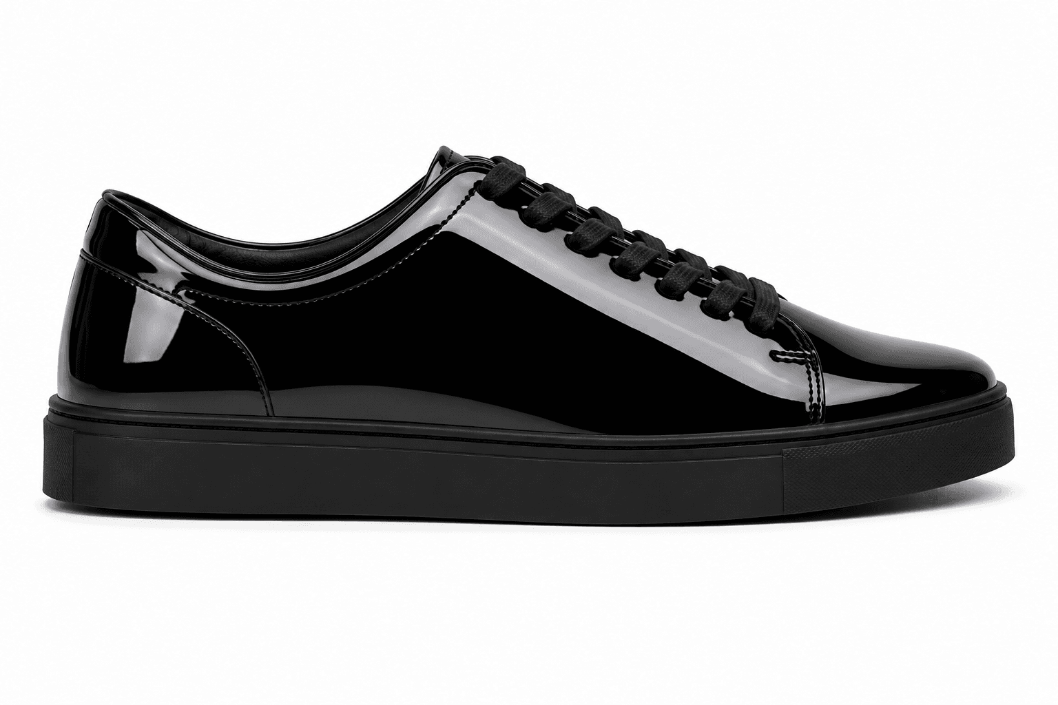Santino Luciano Patent Leather Sneakers in Black