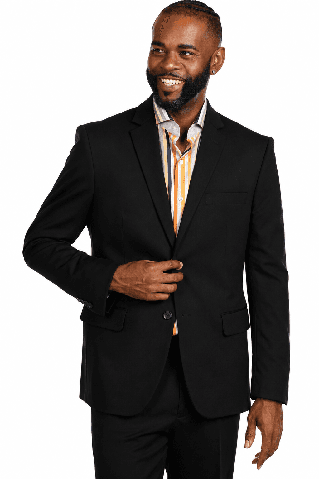 Vitali STO1 2PC Stretch Slim Fit in Black