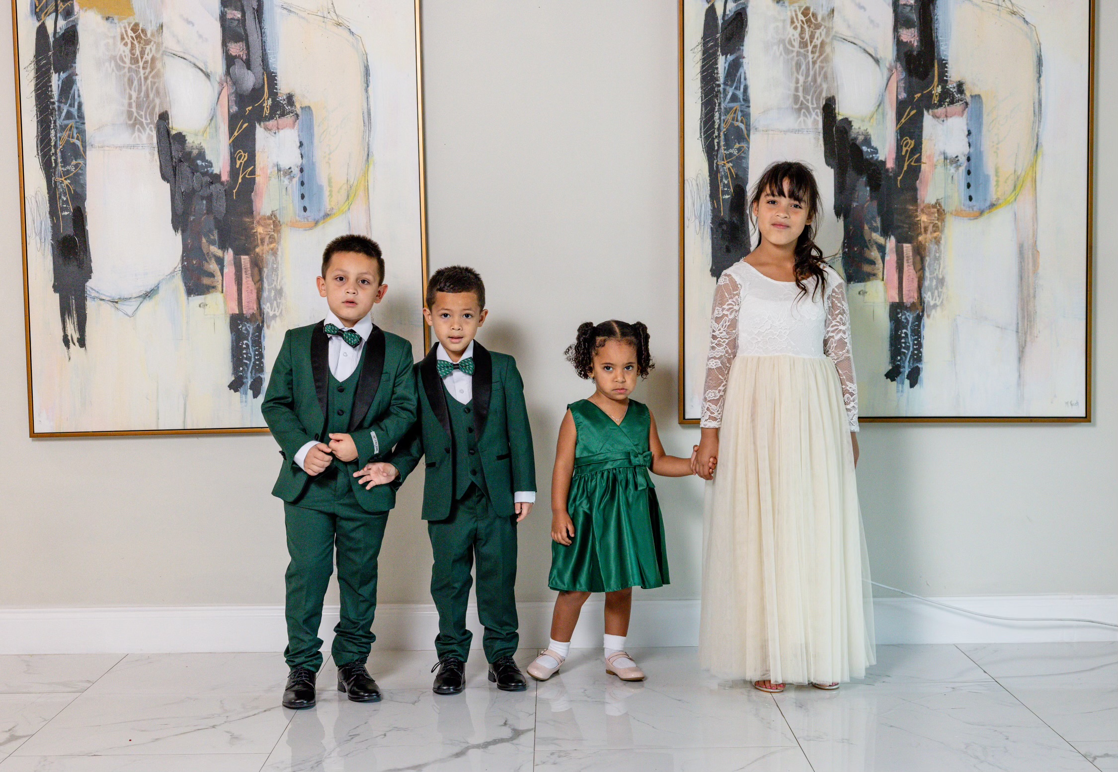 Kids in Emerald Formalwear