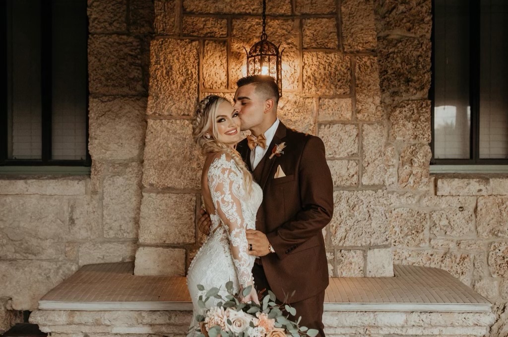 Groom in Brown Suit